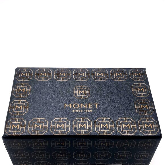 Monet Bracelet Stretchy Floral Gold-Tone Metal Rhinestones Faux Pearls Bangle 7" - Picture 13 of 13